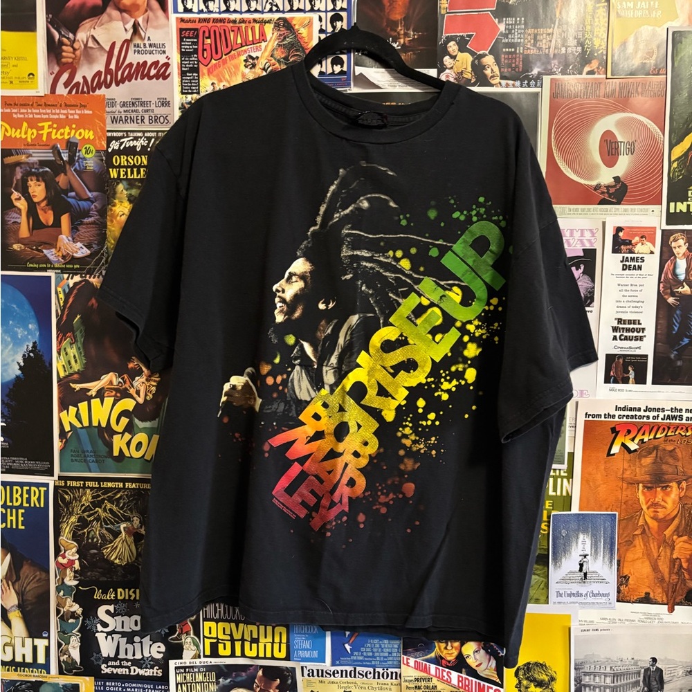 Zion Rootswear Black Bob Marley Rise Up T-Shirt